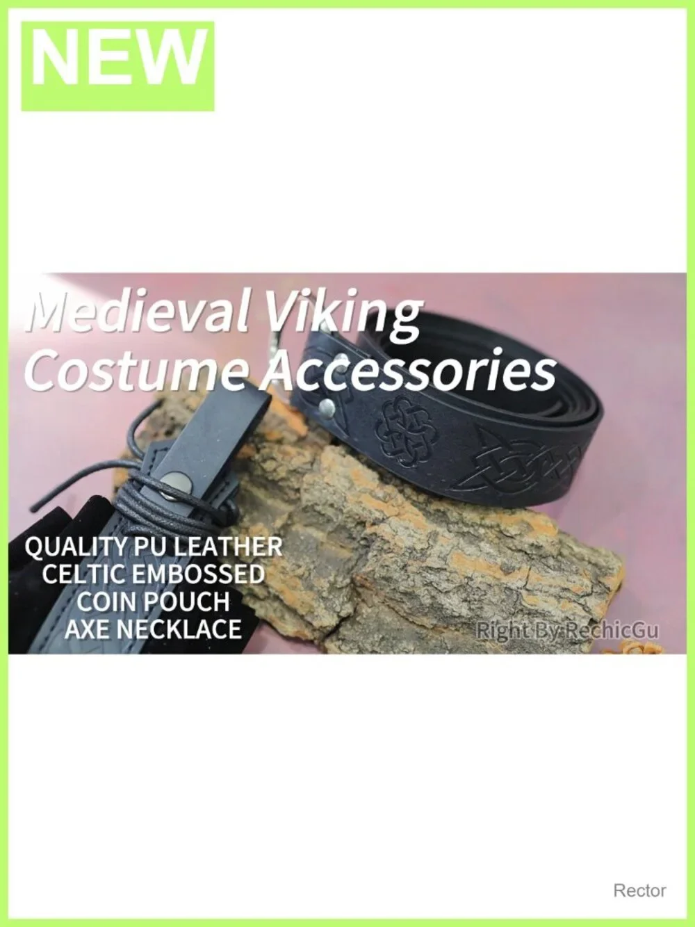 Medieval Viking Belt Pouch Axe Necklace Renaissance Costume LARP